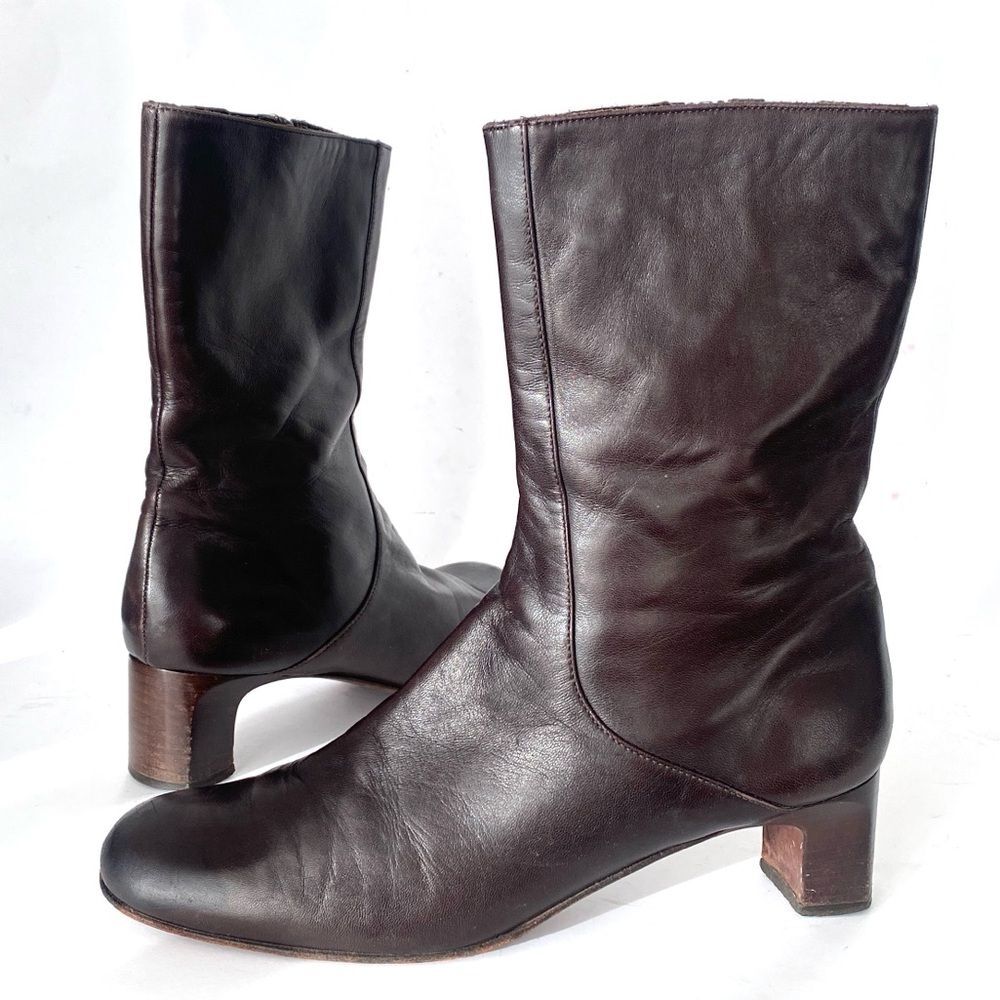 Cole Haan Dark Brown Leather Heeled Boots Sz 7.5 Italy
Preppy Castlecore Chic